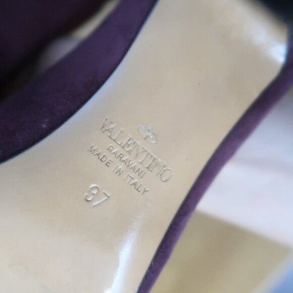 Valentino Rhinestone Slingback Heels Rubin Pointed Toe Shoes 37 / 7 - Picture 6 of 10